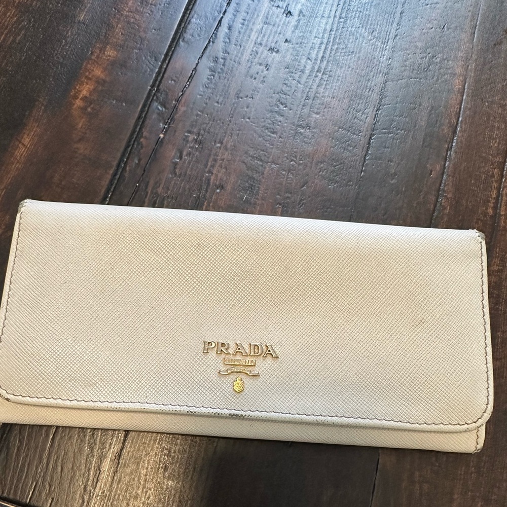Prada large envelope wallet - white